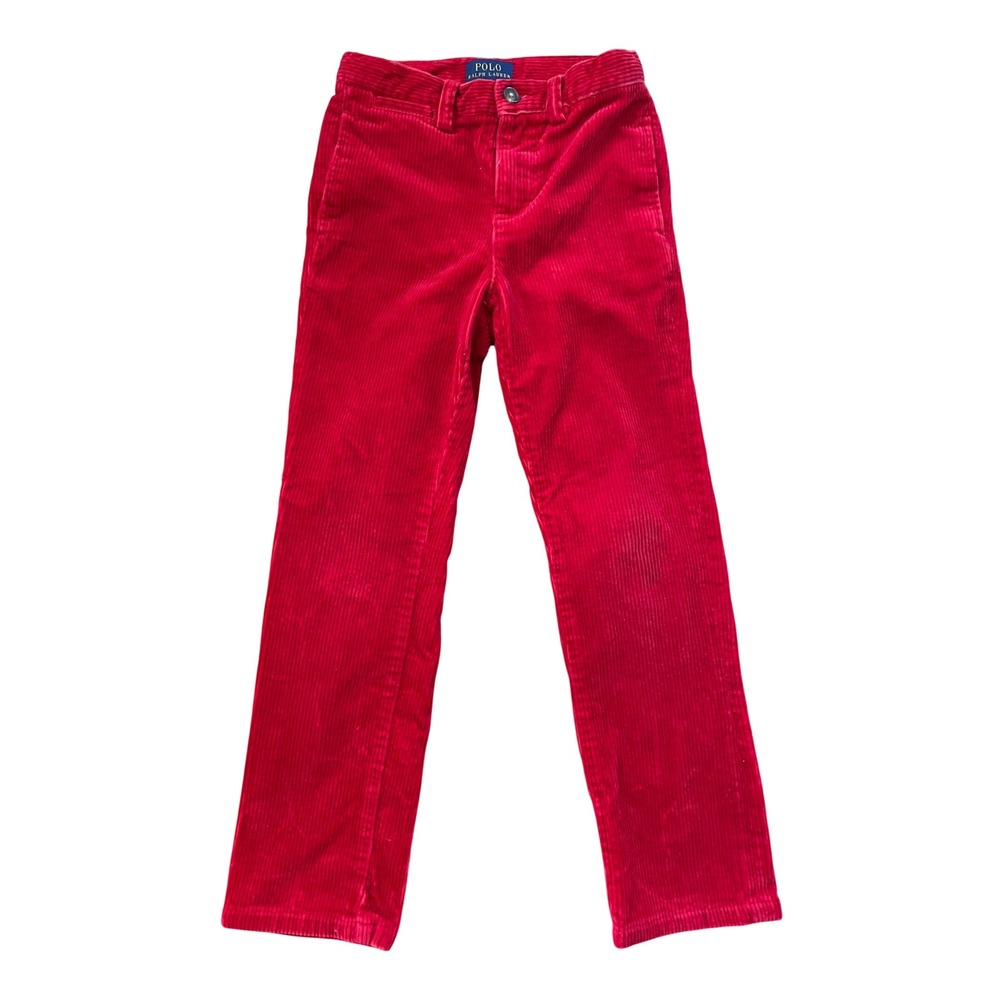 Polo Ralph Lauren Kids Red Corduroy Adjustable Waist Pants Size 7